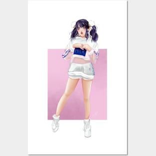 Cute Girl in Milk Outfit Illustration Posters and Art